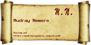 Mudray Nemere névjegykártya